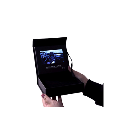 صندوق هدايا فيديو LCD أسود 7 بوصة للمجوهرات خاتم 4GB ذاكرة UV الطباعة