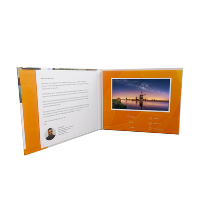 طباعة CMYK لينة الغلاف LCD فيديو كتيب LCD كتاب مجلد فيديو لهدايا الأعمال