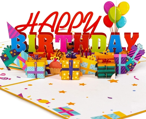 OEM 3D Pop Up Greeting Card ODM لدعوة عيد الميلاد الثامن عشر