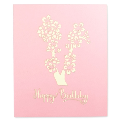 ROHS Cherry Blossom Tree Pop Up Card ، بطاقات المعايدة OEM ODM